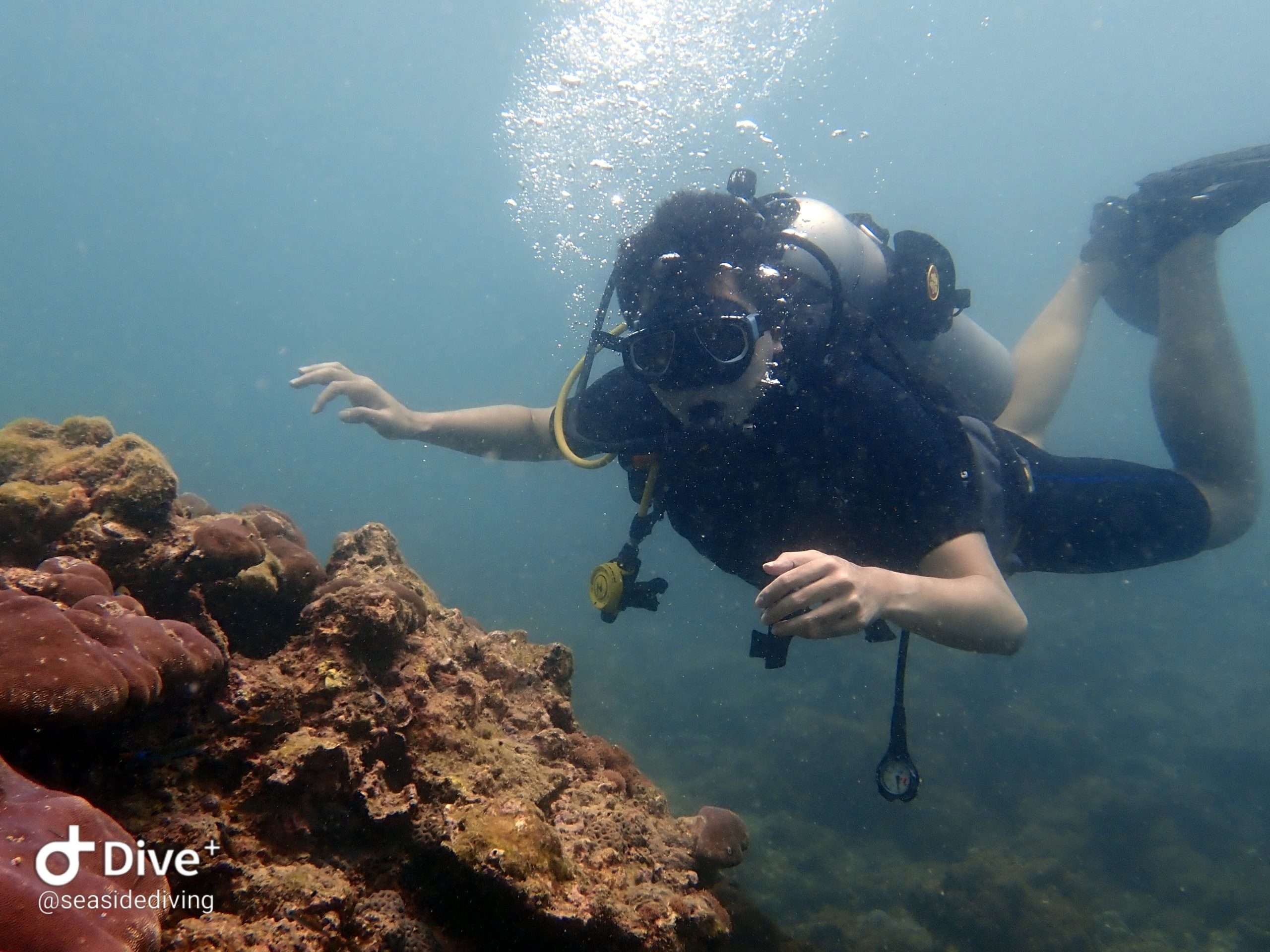 Diver practicing buoyancy control